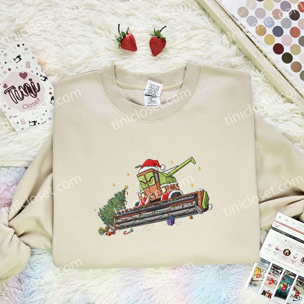 Cars Grinch Xmas Embroidered Shirt, Disney Pixar Characters Embroidered Hoodie, Best Christmas Gift