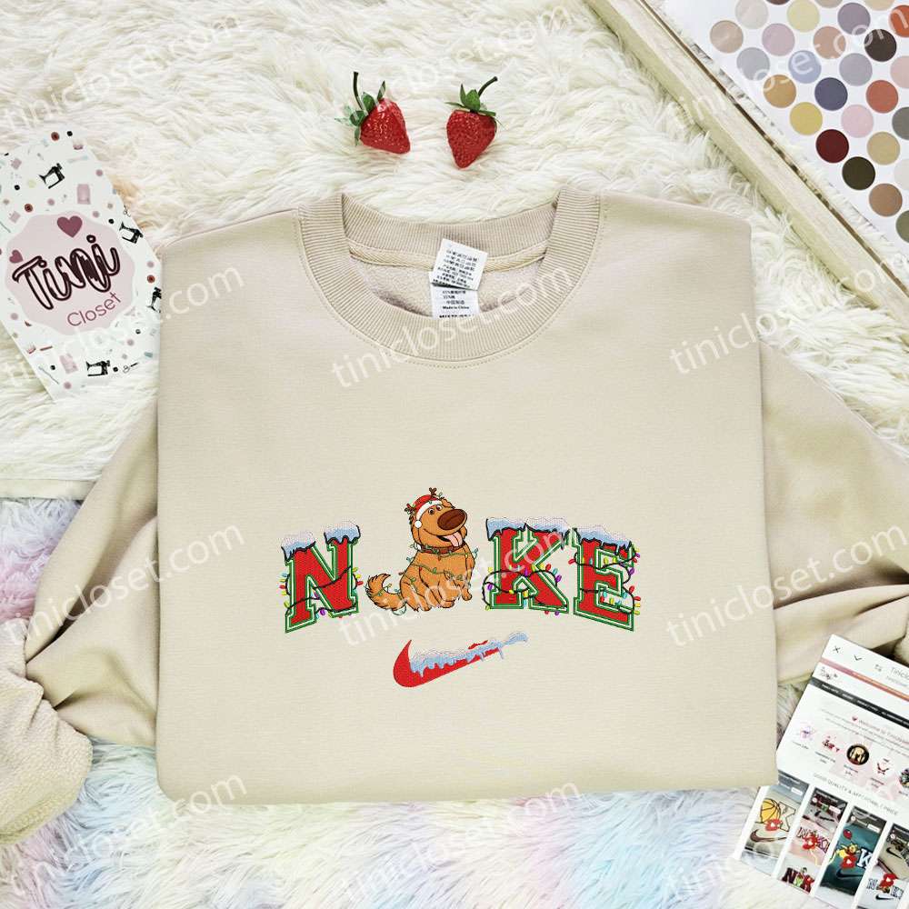 Dug Xmas Embroidered Shirt, Disney Up Characters Embroidered Hoodie, Best Christmas Gift