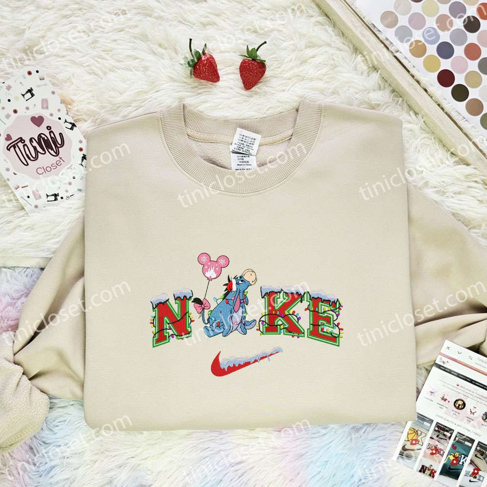 Eeyore Xmas Embroidered Shirt, Disney Characters Embroidered Hoodie, Best Christmas Gift