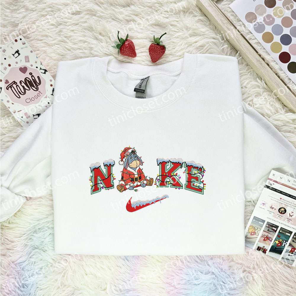 Eeyore Xmas Embroidered Shirt, Disney Characters Embroidered Hoodie, Best Christmas Gift