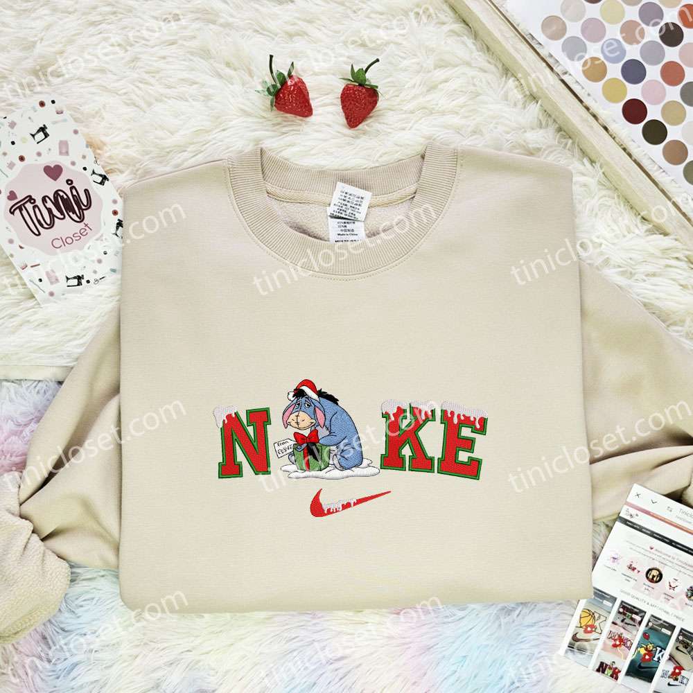 Eeyore Xmas Embroidered Shirt, Disney Characters Embroidered Hoodie, Best Christmas Gift