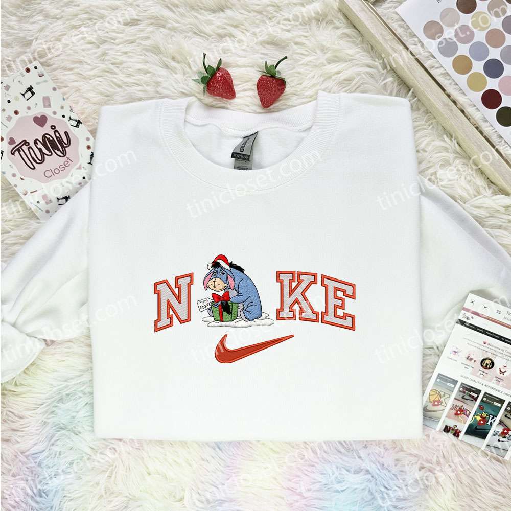 Eeyore Xmas Embroidered Shirt, Disney Characters Embroidered Hoodie, Best Christmas Gift