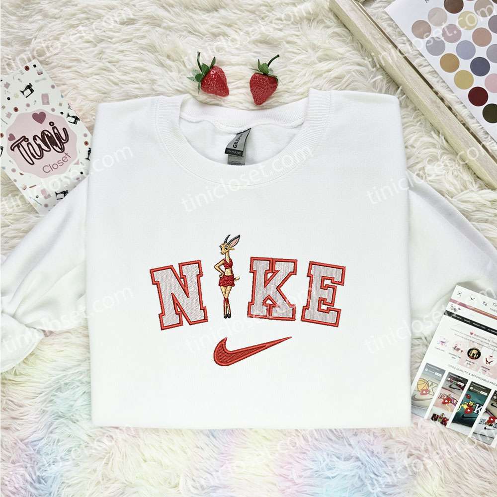 Gazelle Embroidered Shirt, Disney Zootopia Embroidered Hoodie, Unique Birthday Gift Ideas