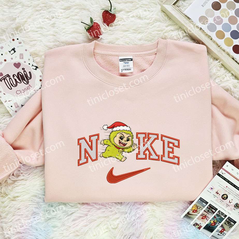 Grinch Labubu Xmas Embroidered Shirt, Art Toy Embroidered Hoodie, Best Christmas Gift