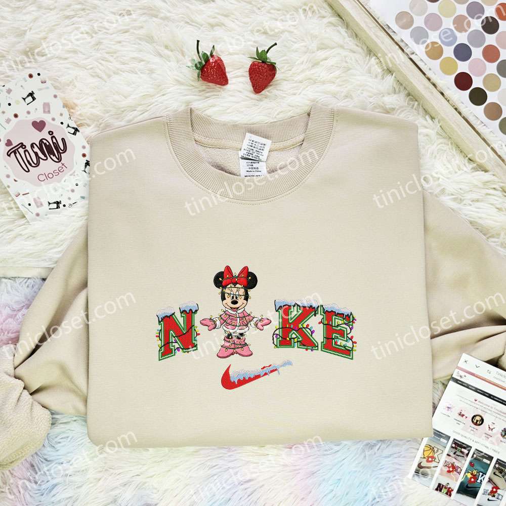 Minnie Embroidered Shirt, Disney Characters Embroidered Hoodie, Best Christmas Gift