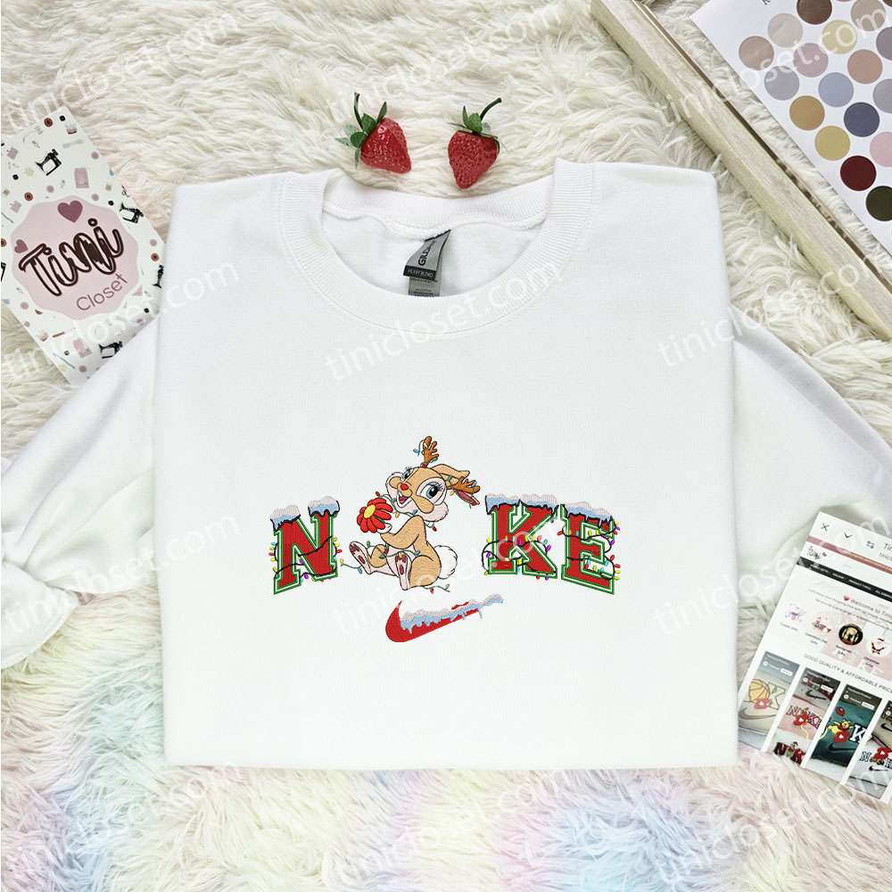 Miss Bunny Xmas Embroidered Shirt, Disney Characters Embroidered Hoodie, Best Christmas Gift