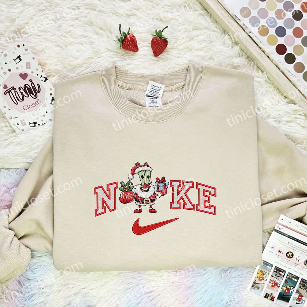 Mr Krabs Xmas Embroidered Shirt, Spongebob Cartoon Embroidered Hoodie, Best Christmas Gift