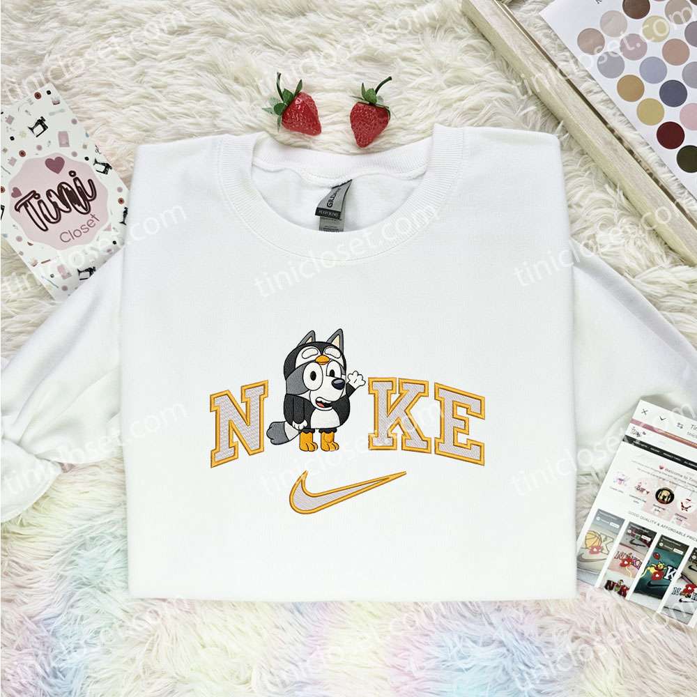 Muffin Penguin Embroidered Shirt, Bluey Cartoon Embroidered Hoodie, Best Gift Idea