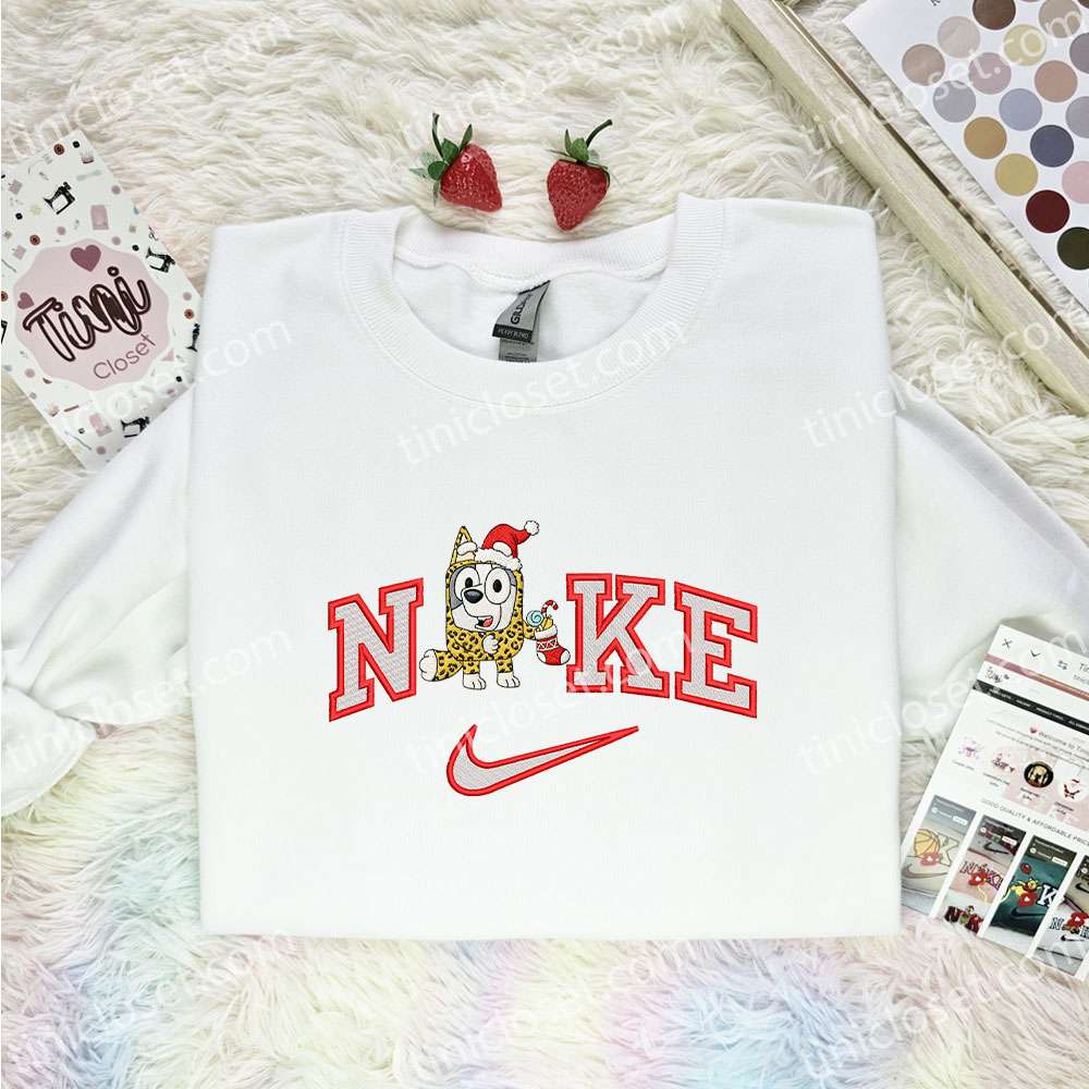 Muffin Xmas Embroidered Shirt, Bluey Cartoon Embroidered Hoodie, Best Christmas Gift