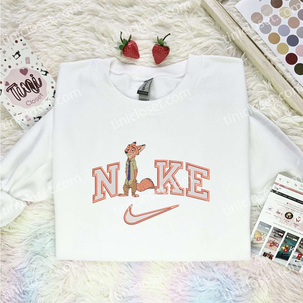 Nick Wilde Embroidered Shirt, Disney Zootopia Embroidered Hoodie, Best Cartoon Gift