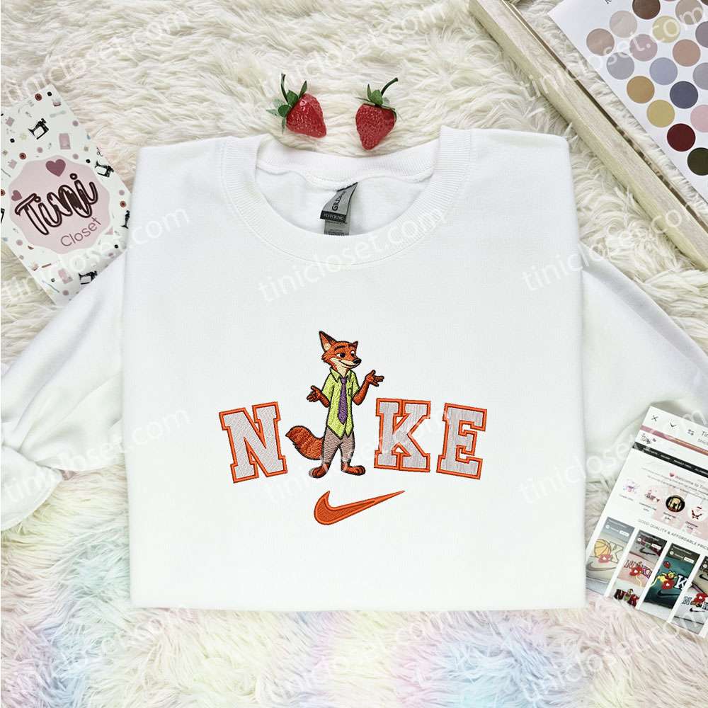 Nick Wilde Embroidered Shirt, Disney Zootopia Embroidered Hoodie, Best Cartoon Gift