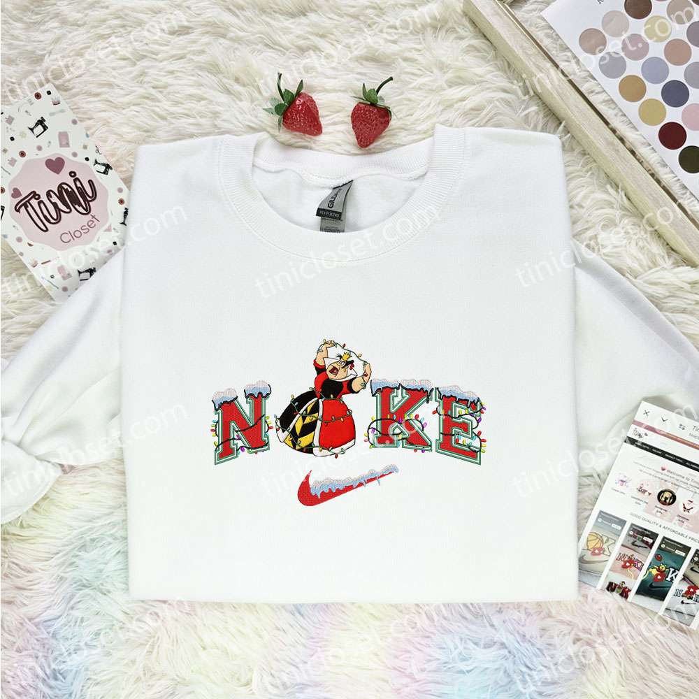 Queen Of Hearts Xmas Embroidered Shirt, Disney Characters Embroidered Hoodie, Best Christmas Gift