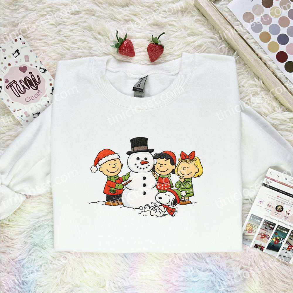 The Peanuts Xmas Embroidered Shirt, Cartoon Embroidered Hoodie, Best Christmas Gift
