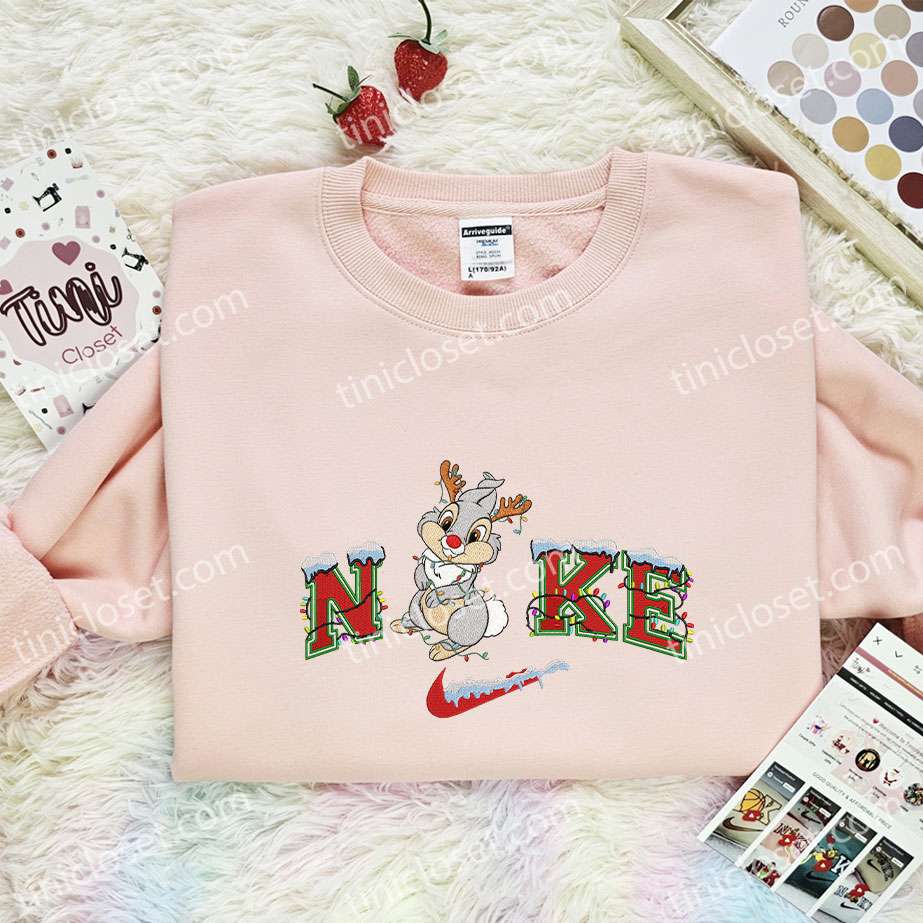 Thumper Xmas Embroidered Shirt, Disney Characters Embroidered Hoodie, Best Christmas Gift