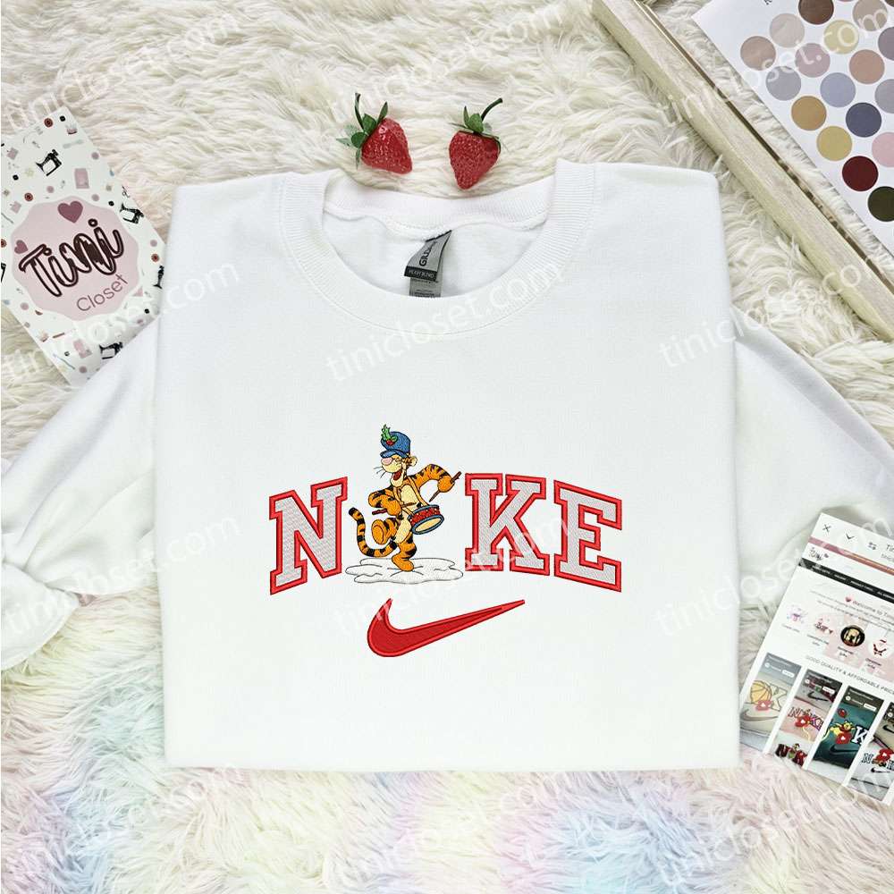 Tigger Xmas Embroidered Shirt, Disney Characters Embroidered Hoodie, Best Christmas Gift