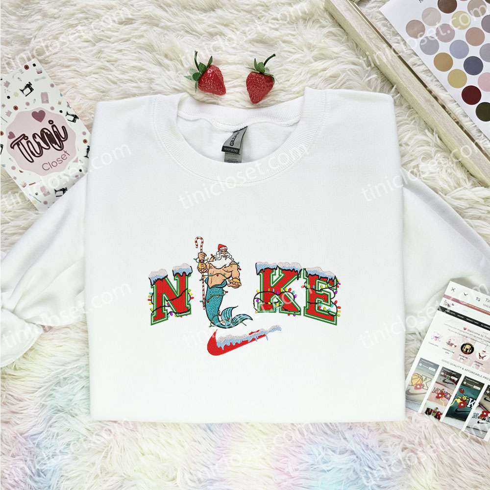 Triton Xmas Embroidered Shirt, Disney Up Characters Embroidered Hoodie, Best Christmas Gift