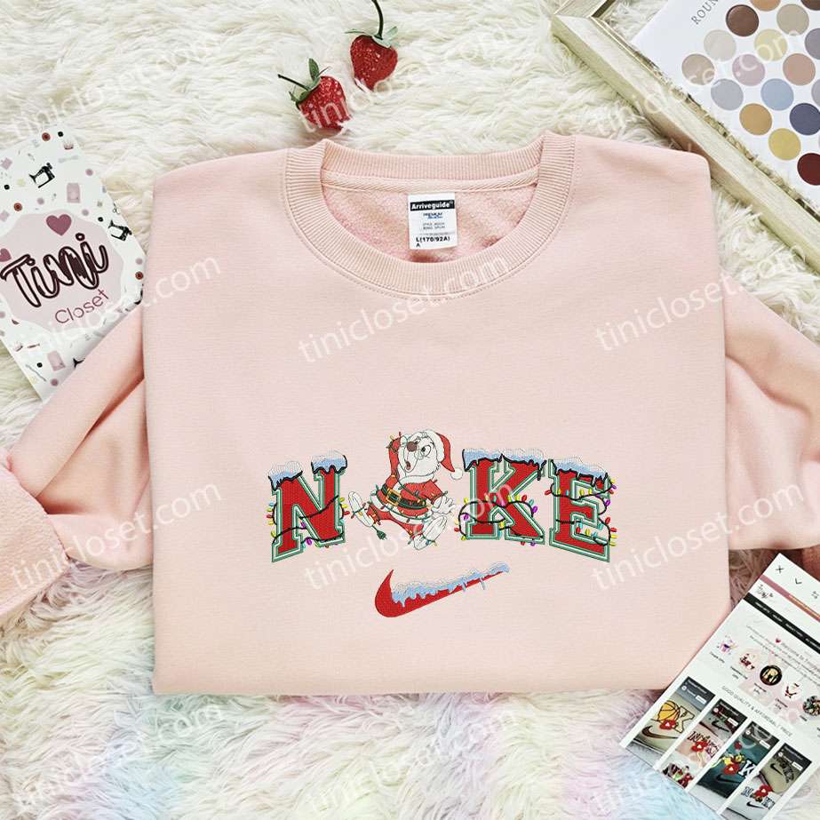 White Rabbit Xmas Embroidered Shirt, Disney Characters Embroidered Hoodie, Best Christmas Gift