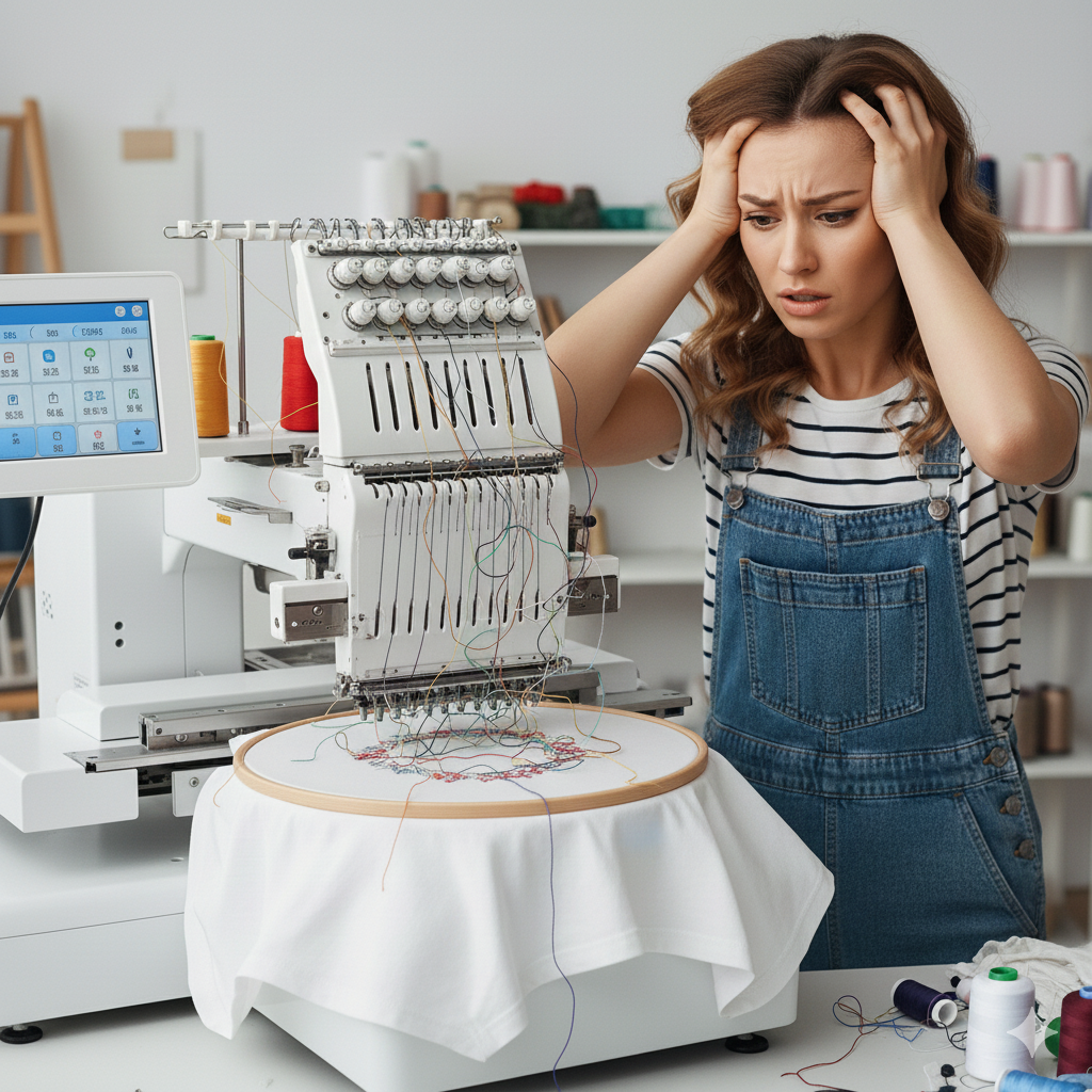 The embroidery machine does not care about our deadlines, hopes or dreams.