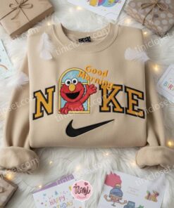 Good Morning Elmo Sesame Street Embroidered Shirt, Cartoon Embroidered Sweatshirt, Best Birthday Gifts for Friends (1)