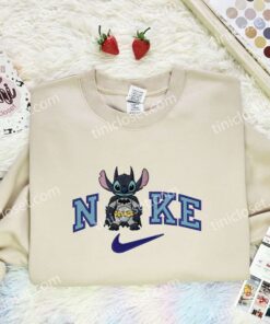 Stitch Batman Embroidered Shirt, DC Superhero Movie Embroidered Hoodie, Disney Characters Embroidered T Shirt (3)