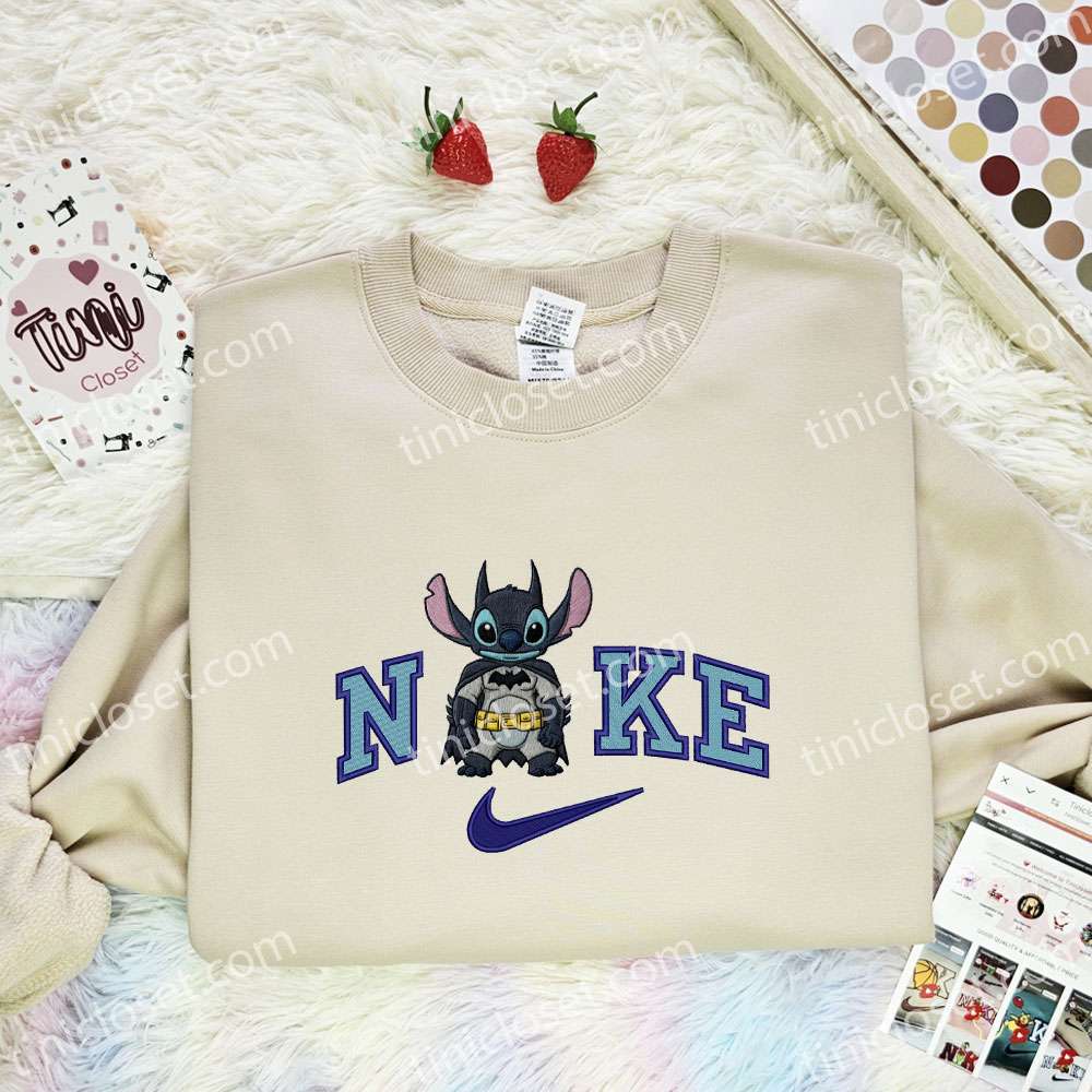 Stitch Batman Embroidered Shirt, DC Superhero Movie Embroidered Hoodie, Disney Characters Embroidered T-Shirt Stitch Batman Embroidered Shirt, DC Superhero Movie Embroidered Hoodie, Disney Characters Embroidered T-Shirt