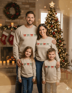 A particular embroidered shirt becomes “the one you always wear when decorating the tree.”