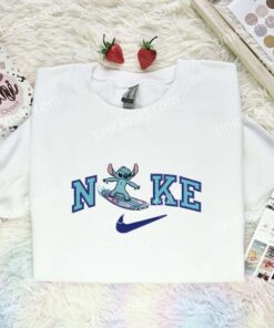 Stitch Surfing Embroidered Shirt, Cartoon Embroidered Hoodie, Disney Characters Embroidered T-Shirt 1 Stitch Surfing Embroidered Shirt, Cartoon Embroidered Hoodie, Disney Characters Embroidered T Shirt (1)