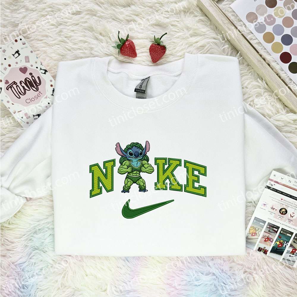Stitch She Hulk Embroidered Shirt, Marvel Movie Embroidered Hoodie, Disney Characters Embroidered T-Shirt Stitch She Hulk Embroidered Shirt, Marvel Movie Embroidered Hoodie, Disney Characters Embroidered T-Shirt