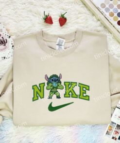 Stitch She Hulk Embroidered Shirt, Marvel Movie Embroidered Hoodie, Disney Characters Embroidered T-Shirt