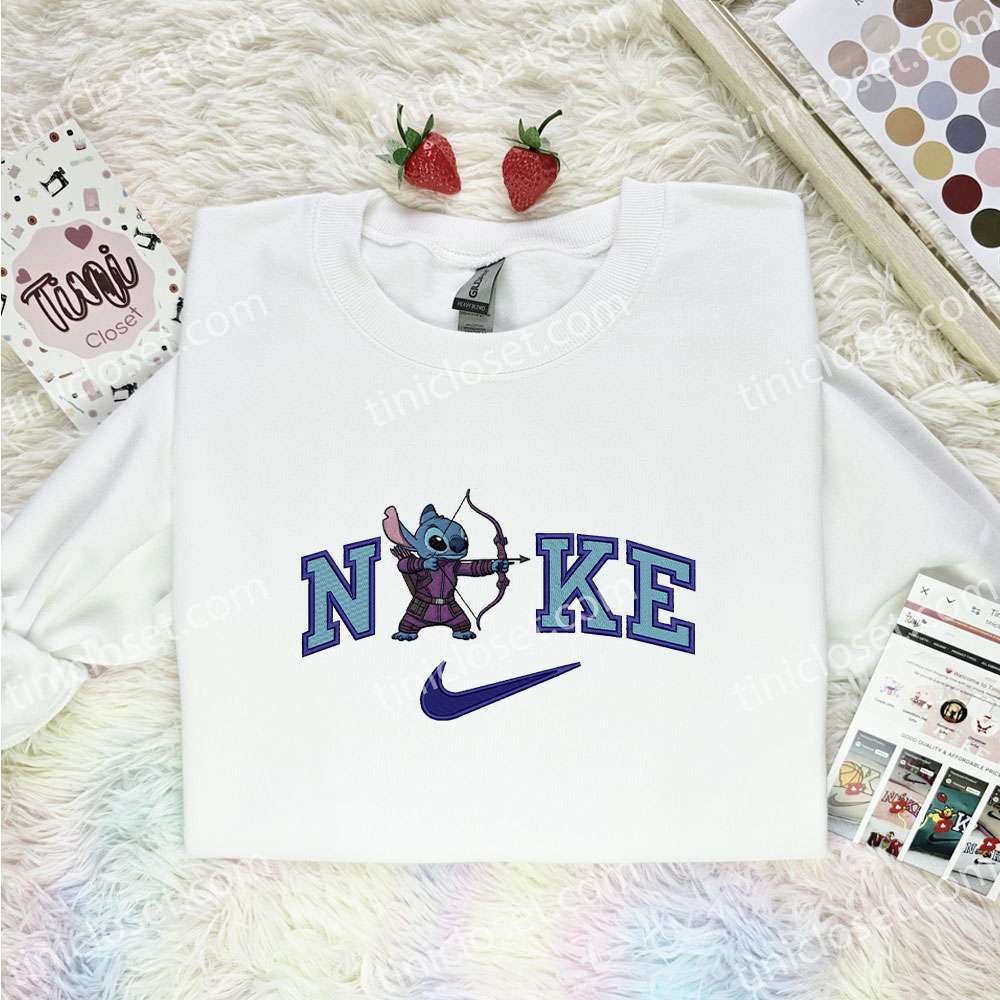 Stitch Kate Bishop Embroidered Shirt, Marvel Superhero Movie Embroidered Hoodie, Disney Characters Embroidered T-Shirt Stitch Kate Bishop Embroidered Shirt, Marvel Superhero Movie Embroidered Hoodie, Disney Characters Embroidered T-Shirt