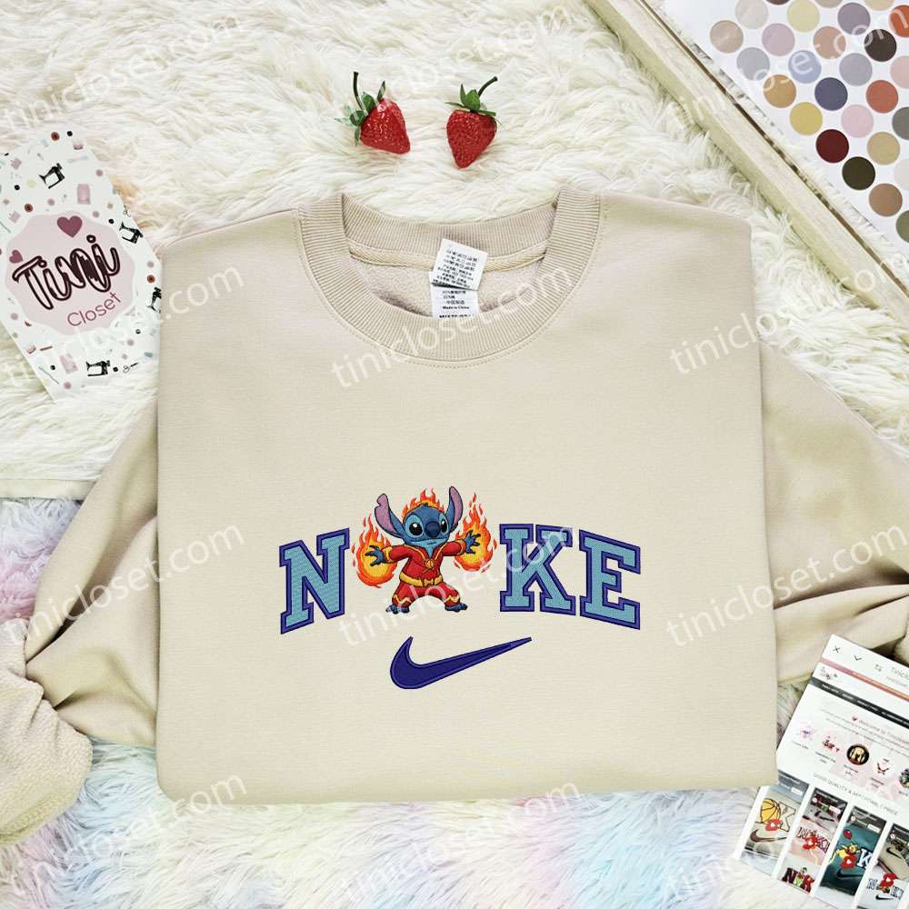 Stitch Human Torch Embroidered Shirt, Fantastic Four Movie Embroidered Hoodie, Disney Characters Embroidered T-Shirt Stitch Human Torch Embroidered Shirt, Fantastic Four Movie Embroidered Hoodie, Disney Characters Embroidered T-Shirt