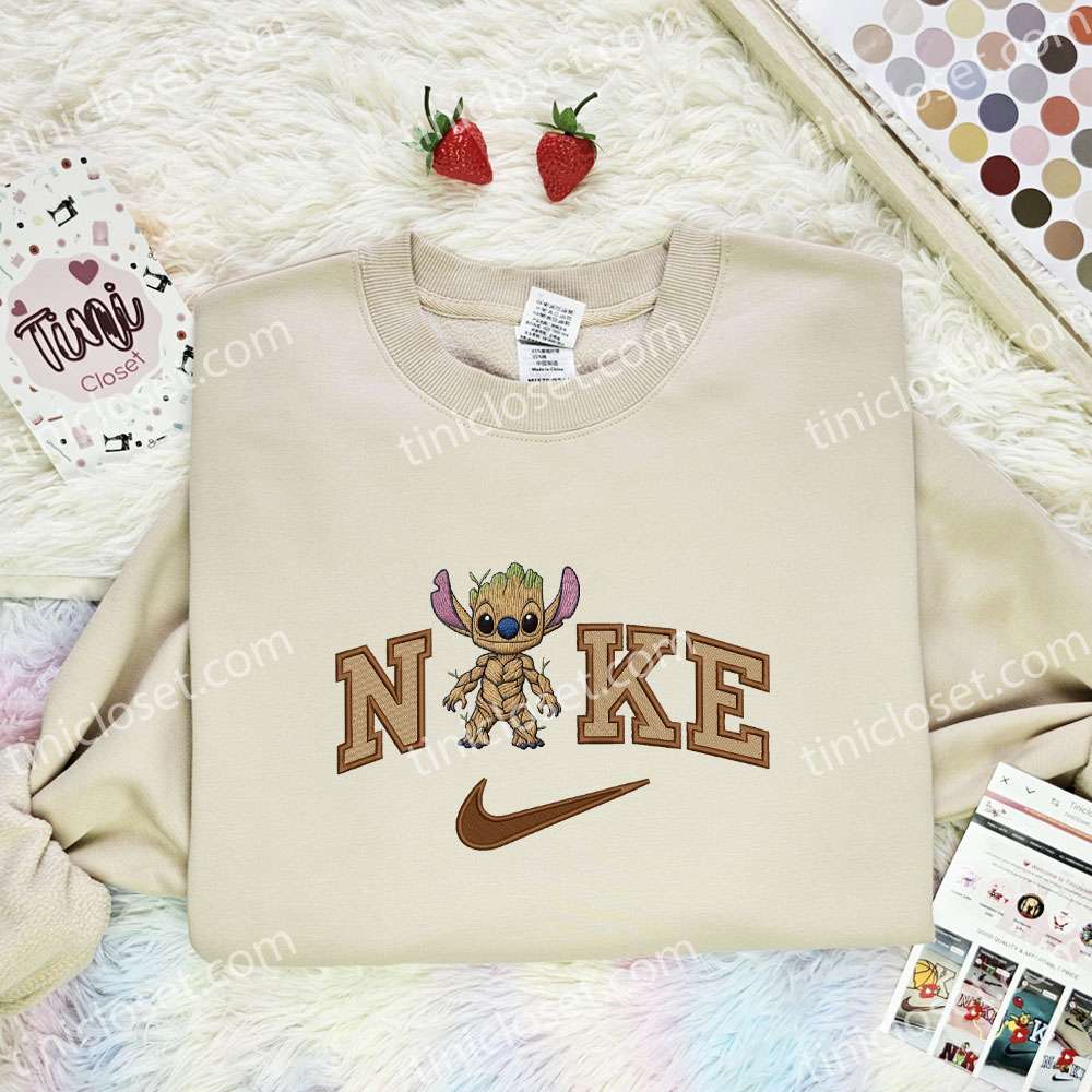 Stitch Groot Embroidered Shirt, Marvel Superhero Movie Embroidered Hoodie, Disney Characters Embroidered T-Shirt Stitch Groot Embroidered Shirt, Marvel Superhero Movie Embroidered Hoodie, Disney Characters Embroidered T-Shirt