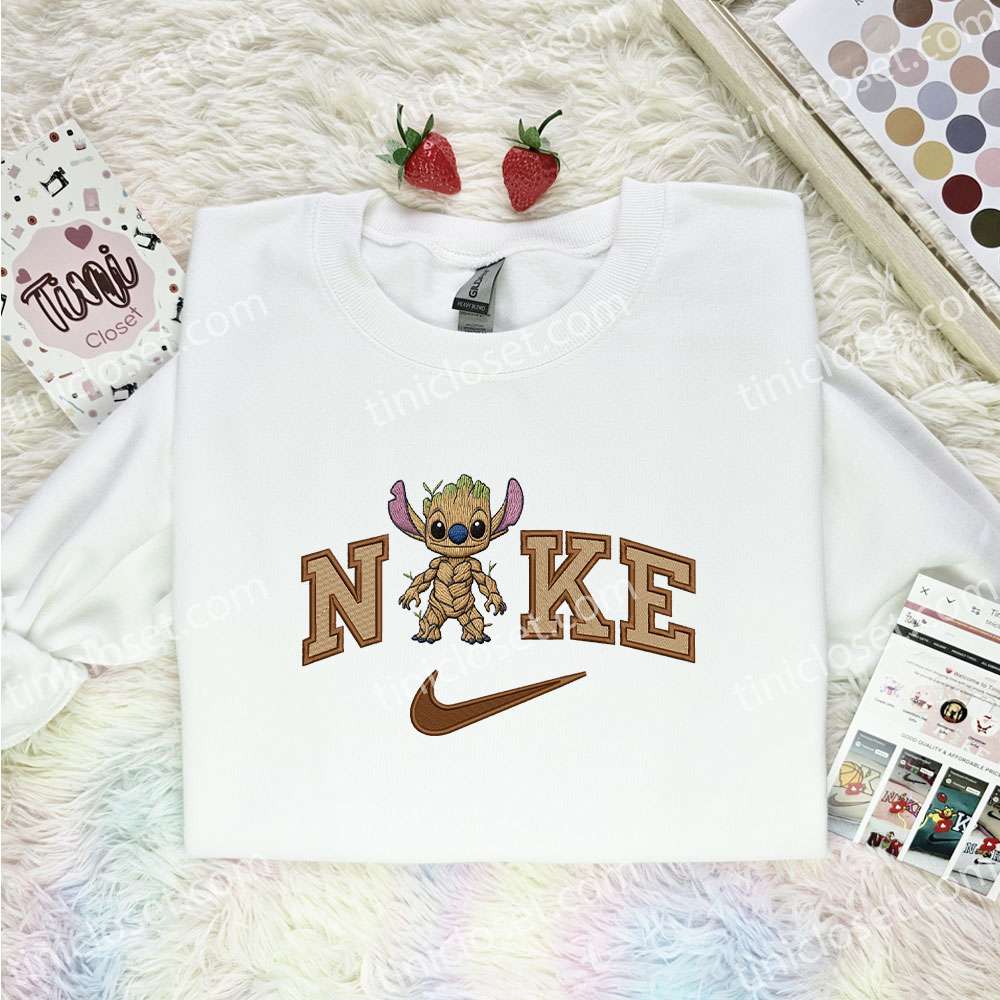 Stitch Groot Embroidered Shirt, Marvel Superhero Movie Embroidered Hoodie, Disney Characters Embroidered T-Shirt Stitch Groot Embroidered Shirt, Marvel Superhero Movie Embroidered Hoodie, Disney Characters Embroidered T-Shirt