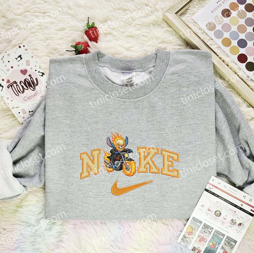 Stitch Ghost Rider Embroidered Shirt, Marvel Superhero Movie Embroidered Hoodie, Disney Characters Embroidered T-Shirt Stitch Ghost Rider Embroidered Shirt, Marvel Superhero Movie Embroidered Hoodie, Disney Characters Embroidered T-Shirt