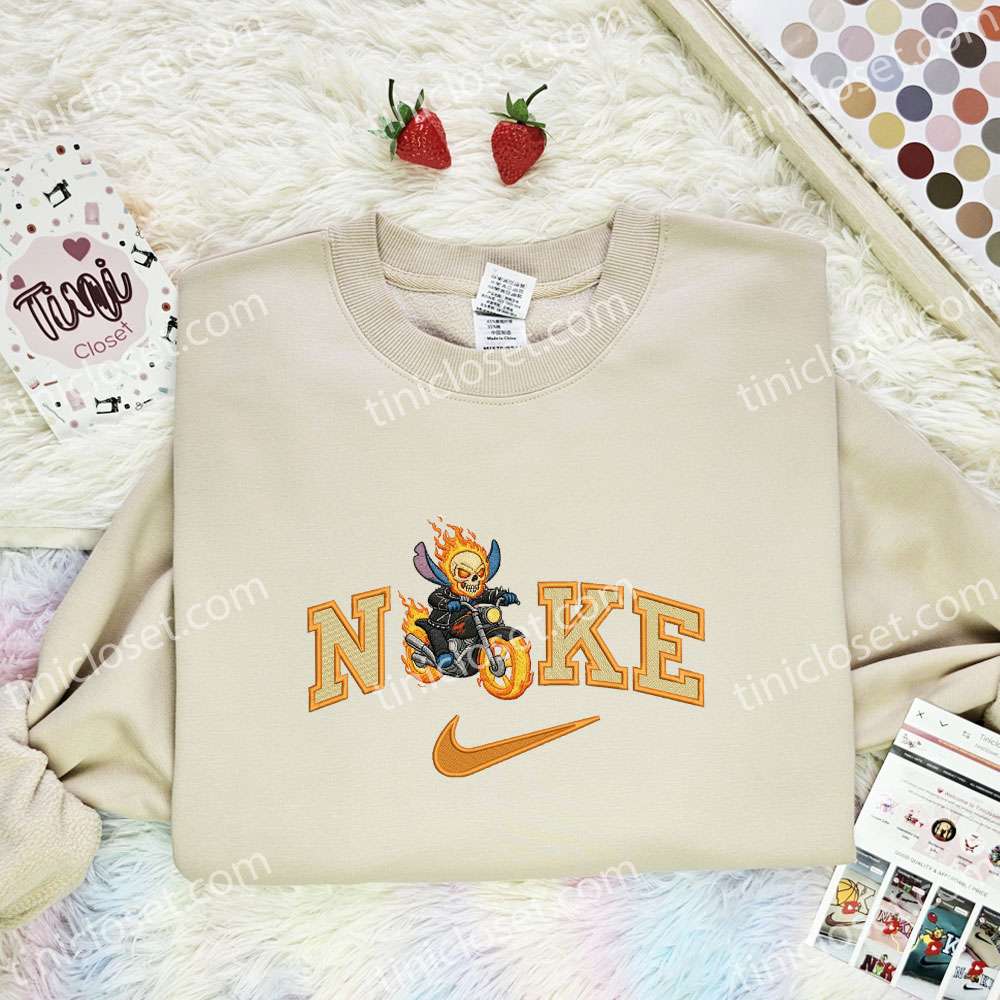 Stitch Ghost Rider Embroidered Shirt, Marvel Superhero Movie Embroidered Hoodie, Disney Characters Embroidered T-Shirt Stitch Ghost Rider Embroidered Shirt, Marvel Superhero Movie Embroidered Hoodie, Disney Characters Embroidered T-Shirt