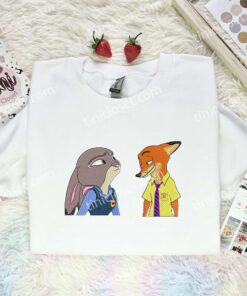 Judy And Nick Embroidered Shirt, Zootopia Movie Embroidered Hoodie, Disney Characters Embroidered T-Shirt 2 Judy And Nick Embroidered Shirt, Zootopia Movie Embroidered Hoodie, Disney Characters Embroidered T Shirt (3)