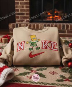 Bart Simpson Xmas Embroidered Shirt, Cartoon Embroidered Hoodie, Best Christmas Gift 2 Bart Simpson Xmas Embroidered Shirt, Cartoon Embroidered Hoodie, Best Christmas Gift (2)