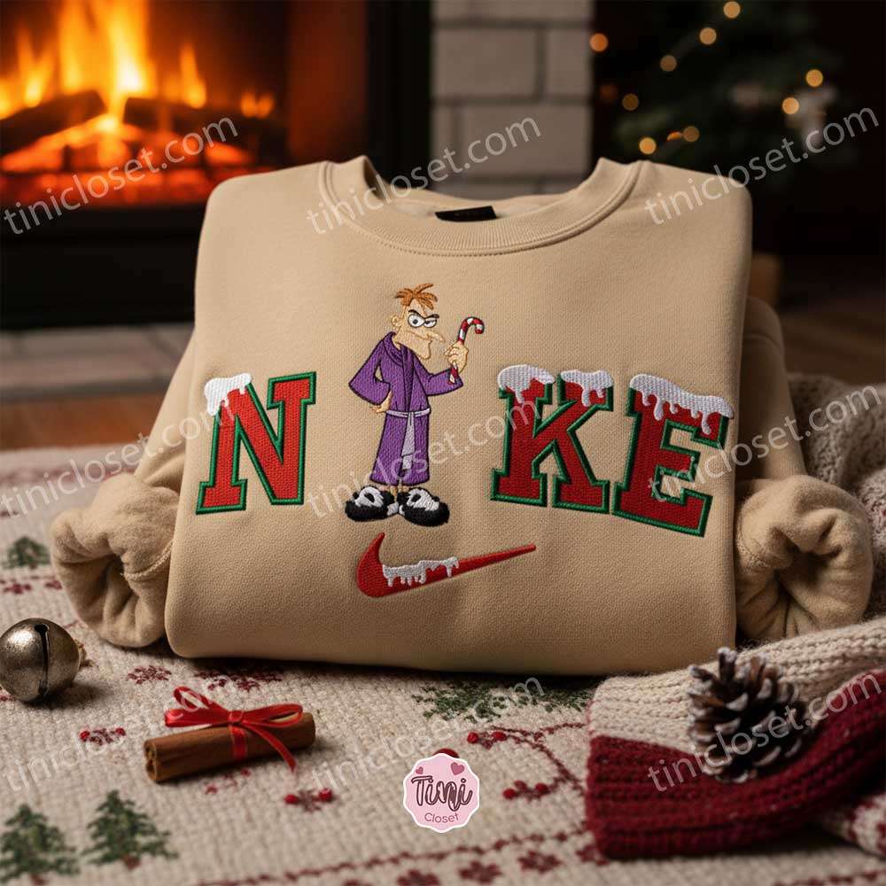 Heinz Doofenshmirtz Xmas Embroidered Shirt, Cartoon Embroidered Hoodie, Best Christmas Gift Heinz Doofenshmirtz Xmas Embroidered Shirt, Cartoon Embroidered Hoodie, Best Christmas Gift