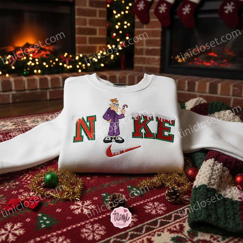 Heinz Doofenshmirtz Xmas Embroidered Shirt, Cartoon Embroidered Hoodie, Best Christmas Gift Heinz Doofenshmirtz Xmas Embroidered Shirt, Cartoon Embroidered Hoodie, Best Christmas Gift