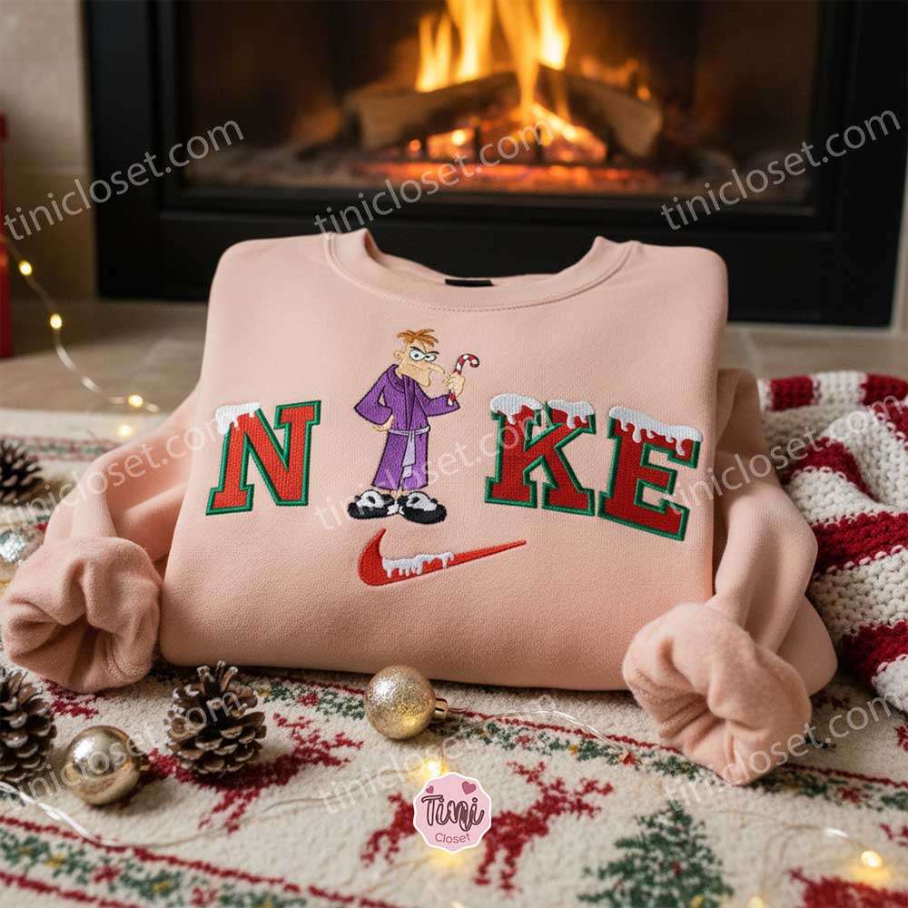 Heinz Doofenshmirtz Xmas Embroidered Shirt, Cartoon Embroidered Hoodie, Best Christmas Gift Heinz Doofenshmirtz Xmas Embroidered Shirt, Cartoon Embroidered Hoodie, Best Christmas Gift