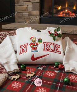 Homer Simpson Xmas Embroidered Shirt, Cartoon Embroidered Hoodie, Best Christmas Gift