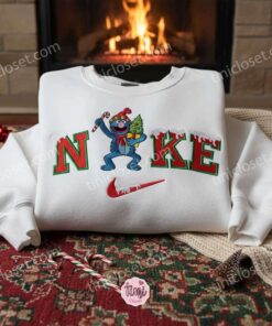 Grover Xmas Embroidered Shirt, Sesame Street Embroidered Hoodie, Best Christmas Gift