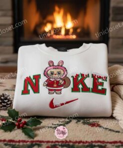 Labubu Santa Claus Embroidered Shirt, Art Toy Embroidered Hoodie, Best Christmas Gift