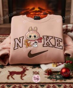 Labubu Gingerbread Embroidered Shirt, Art Toy Embroidered Hoodie, Best Christmas Gift 1 Labubu Gingerbread Embroidered Shirt, Art Toy Embroidered Hoodie, Best Christmas Gift (1)