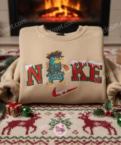 Perry Xmas Embroidered Shirt, Phineas And Ferb Cartoon Embroidered Hoodie, Best Christmas Gift