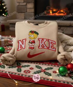 Lisa Simpson Xmas Embroidered Shirt, Cartoon Embroidered Hoodie, Best Christmas Gift