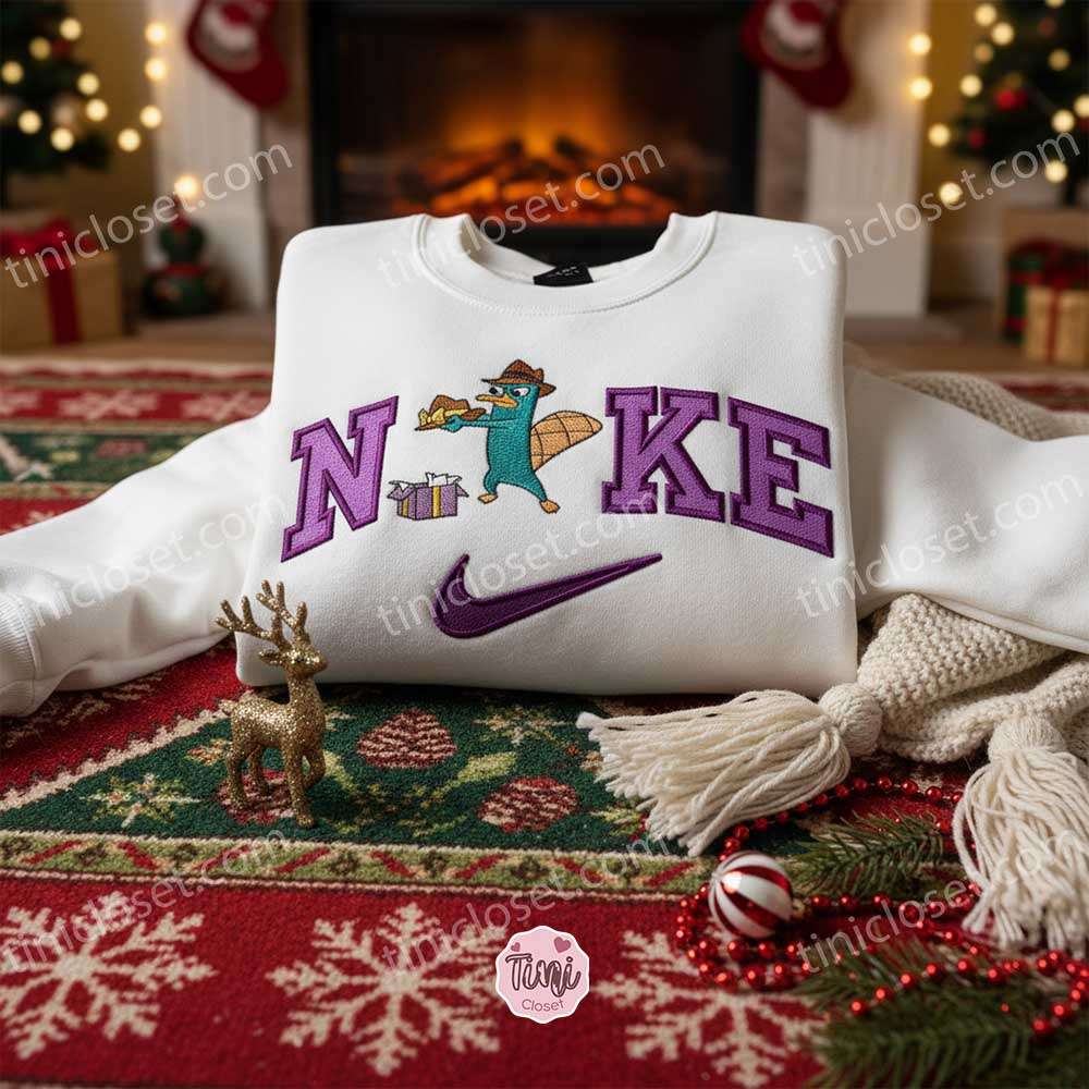 Perry Xmas Gift Embroidered Shirt, Phineas And Ferb Cartoon Embroidered Hoodie, Best Christmas Gift Perry Xmas Gift Embroidered Shirt, Phineas And Ferb Cartoon Embroidered Hoodie, Best Christmas Gift