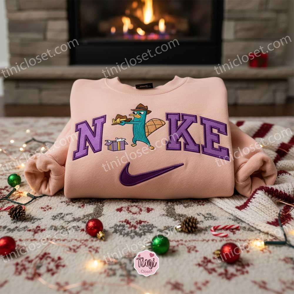 Perry Xmas Gift Embroidered Shirt, Phineas And Ferb Cartoon Embroidered Hoodie, Best Christmas Gift Perry Xmas Gift Embroidered Shirt, Phineas And Ferb Cartoon Embroidered Hoodie, Best Christmas Gift