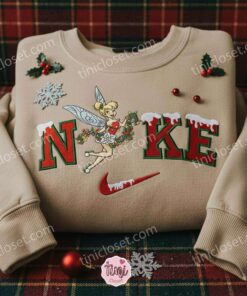 Tinkerbell Christmas Embroidered Shirt, Disney Characters Embroidered Sweatshirt, Christmas Gift Ideas