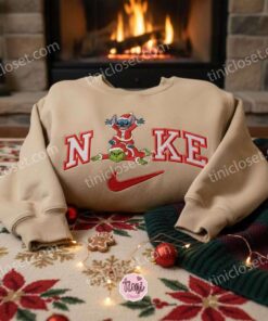 Stitch And Grinch Xmas Embroidered Shirt, Cartoon Embroidered Hoodie, Best Christmas Gift 1 Stitch And Grinch Xmas Embroidered Shirt, Cartoon Embroidered Hoodie, Best Christmas Gift (3)